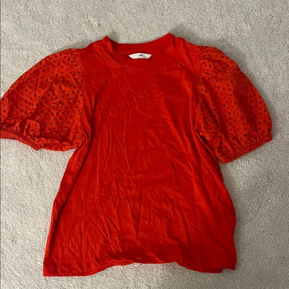 Red Puff Sleeve Top
